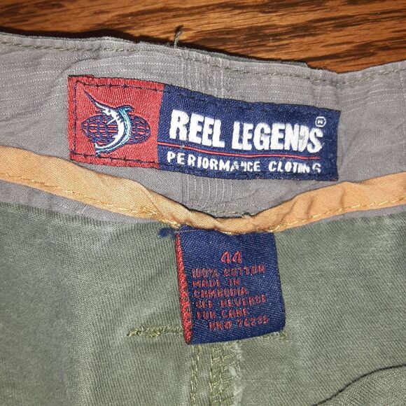 Reel Legends Adult Mens Size 44 Green Fishing Shorts - Picture 2 of 11